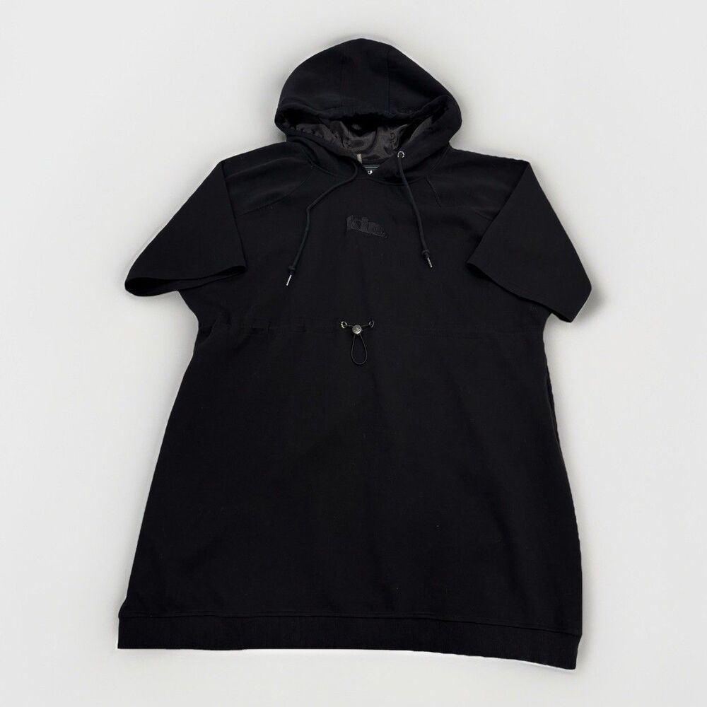 Kin Apparel Dress Size 3X Black Adjustable Satin Lined Hoodie Mini